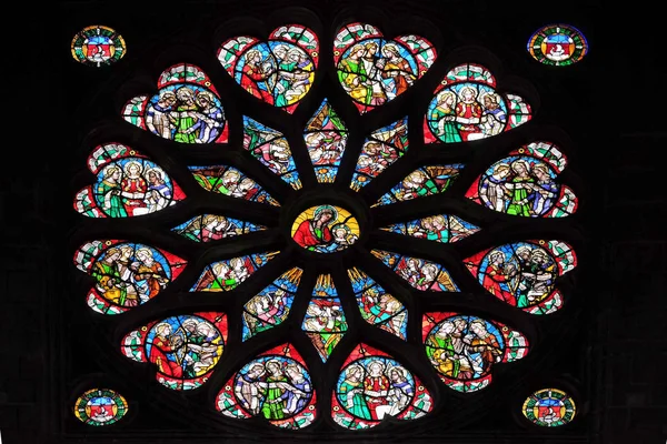 Vitray Pencere Saint Eustache Kilisesi Paris Fransa — Stok fotoğraf