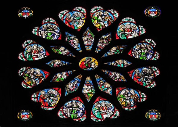Mozaikové Okno Kostela Eustache Paříž Francie — Stock fotografie