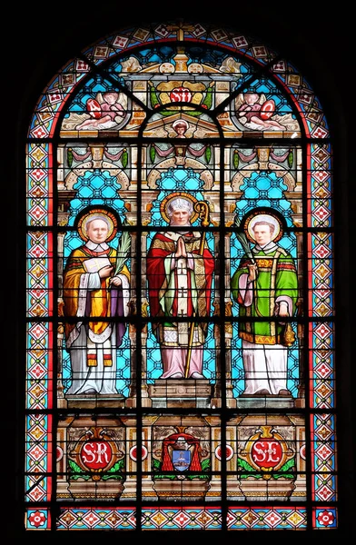 Saint Denis Βιτρό Παράθυρα Στην Εκκλησία Saint Roch Παρίσι Γαλλία — Φωτογραφία Αρχείου