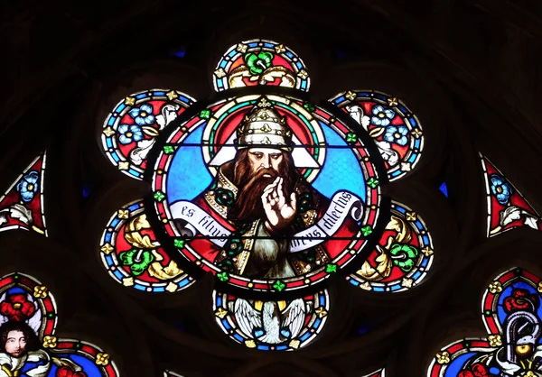 God Father Stained Glass Window Saint Germain Auxerrois Church Paris — Stock Photo, Image