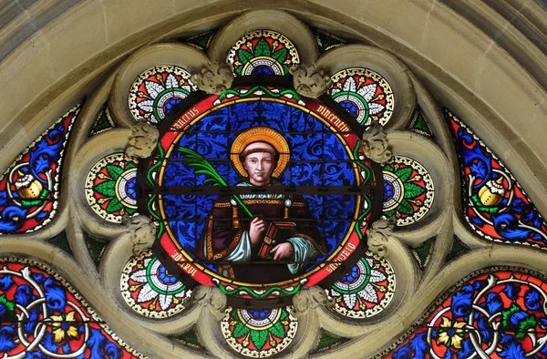 Saint Vincent Saragossa Stained Glass Window Saint Germain Auxerrois Church — стоковое фото
