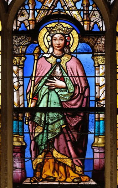 Saint Clothilde Stained Glass Window Saint Germain Auxerrois Church Paris — Stock Photo, Image