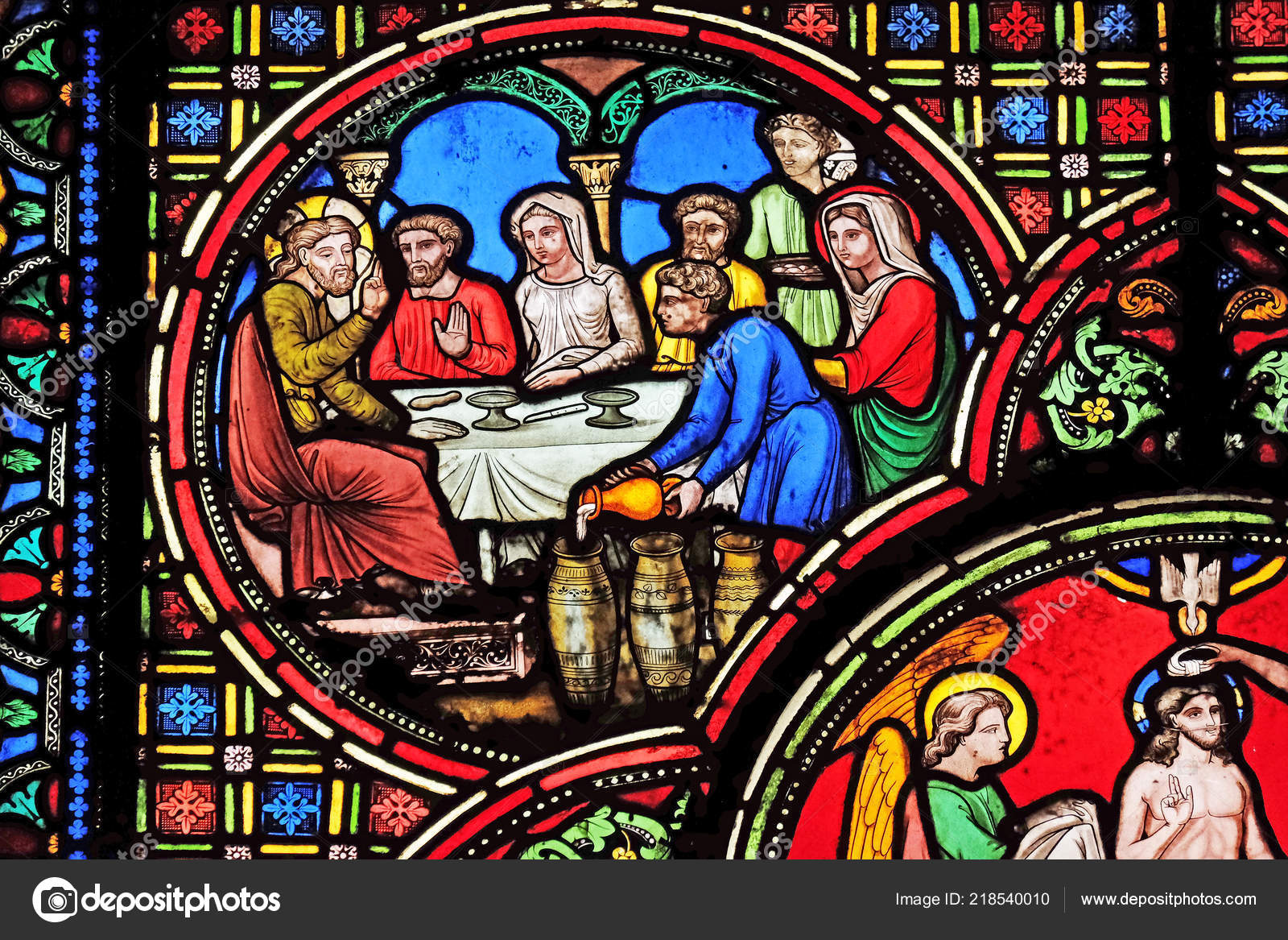 Boda Caná Vidriera Iglesia Saint Germain 'Auxerrois París Francia — Foto  editorial de stock #218540010 ©zatletic, image size:1600x1167