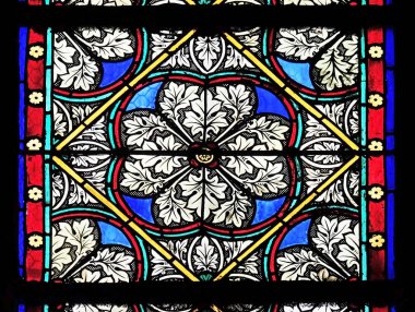 Vitray pencere Saint Germain l'Auxerrois Church Paris, Fransa 