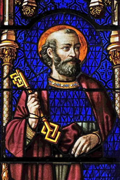 Αγίου Πέτρου Υαλογράφημα Παράθυρο Από Την Εκκλησία Saint Germain Auxerrois — Φωτογραφία Αρχείου