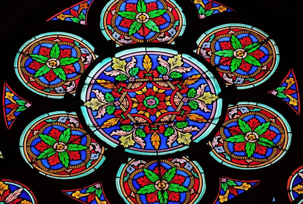 Okna Barevného Skla Saint Eugene Kostel Cecilie Paříž Francie — Stock fotografie
