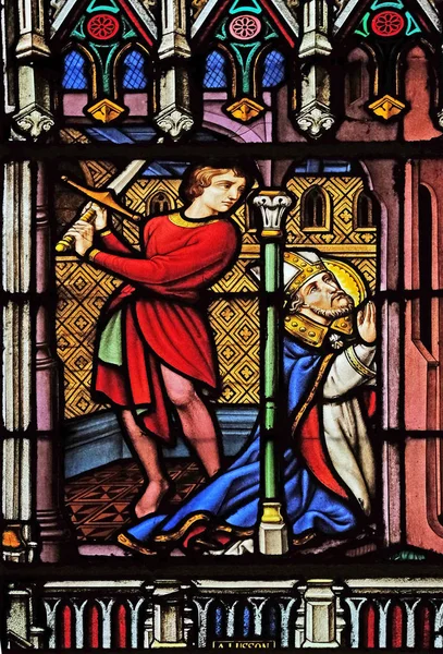 Martyrdom Saint Eugene Stained Glass Windows Saint Eugene Saint Cecilia — Stock Photo, Image