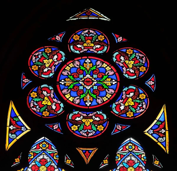 Witraże Święty Eugeniusz Cecilia Kościół Paryż Francja — Zdjęcie stockowe