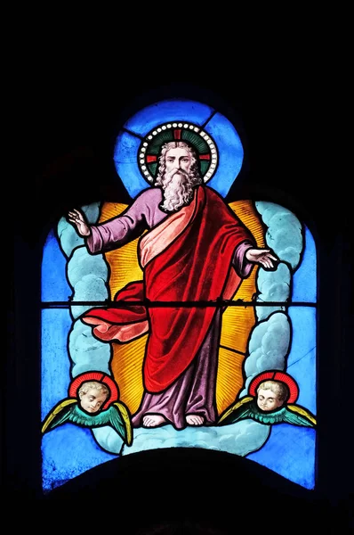 Gott Der Vater Fenster Der Kirche Des Heiligen Leu Saint — Stockfoto