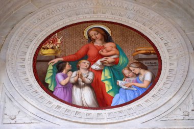 Madalyon Portal sadaka, Paris, Fransa Saint Augustine Kilisesi temsil eder. 