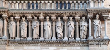 Kral'ın Galerisi, Portal St. Anne, Notre Dame Katedrali Notre Dame, Paris, UNESCO Dünya Miras Listesi Paris, Fransa.
