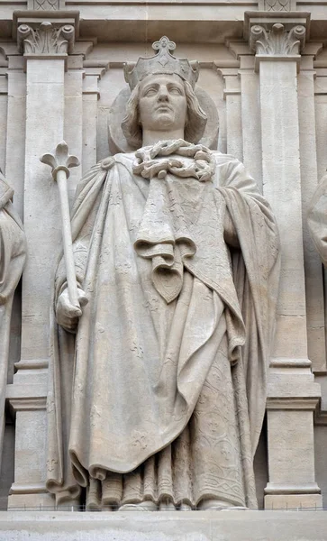 Saints Louis Statue Sur Façade Église Saint Augustin Paris France — Photo
