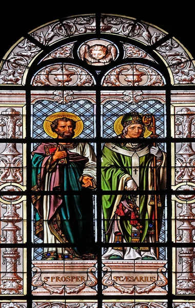 Saint Prosper Saint Caesarius Stained Glass Window Saint Augustine Church — Stock Photo, Image