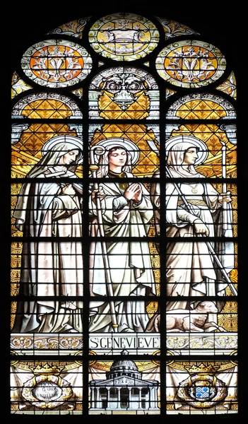 Saint Genevieve Stained Glass Window Saint Augustine Church Paris France — Stock Photo, Image