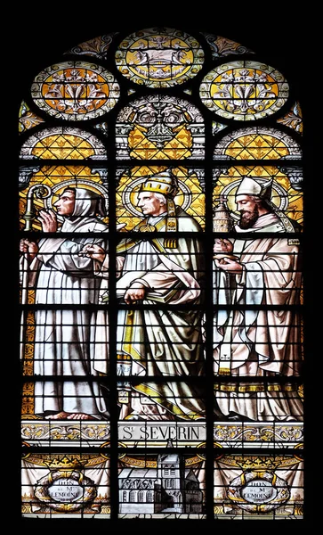 Saint Severin Glasraam Kerk Van Heilige Augustinus Parijs Frankrijk — Stockfoto