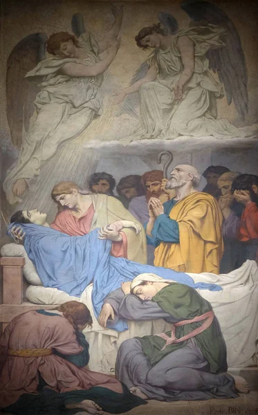 Affresco Nella Chiesa Saint Sulpice Parigi Francia — Foto Stock