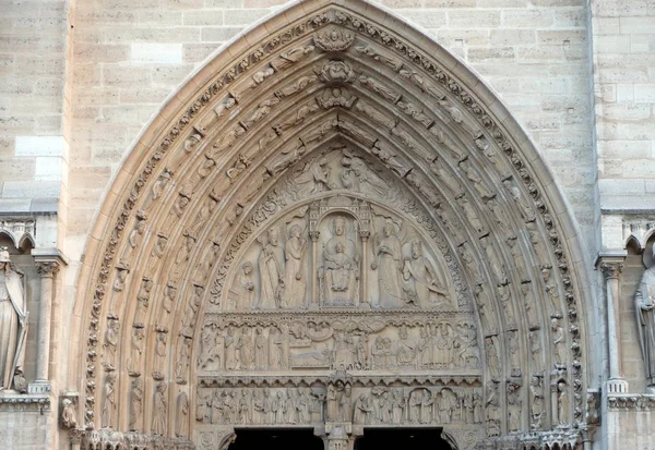 Портал Святой Анны Собор Нотр Дам Париж Объект Всемирного Наследия — стоковое фото