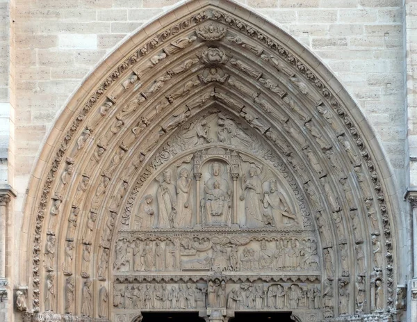 Portale Sant Anna Cattedrale Notre Dame Parigi Patrimonio Mondiale Dell — Foto Stock