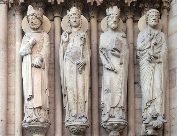Król Królowa Saby Króla Salomona Świętego Piotra Portal Anny Katedra — Zdjęcie stockowe