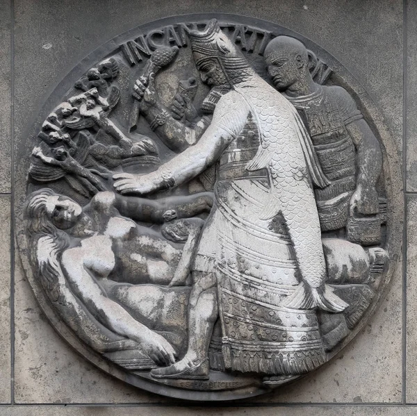 Incantação Alívio Pedra Edifício Faculdade Medicina Paris França — Fotografia de Stock