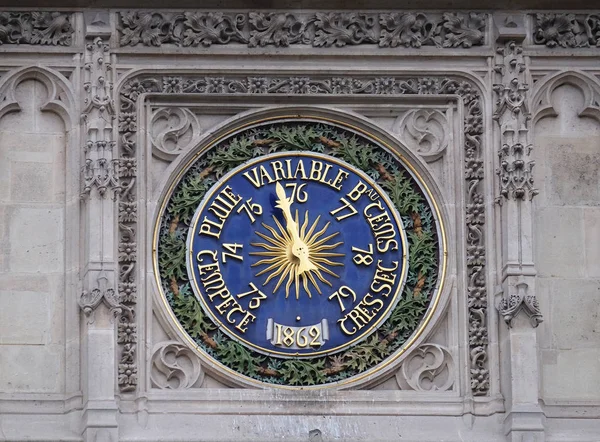 Часы Церкви Сен Жермен Осерруа Париже Франция — стоковое фото