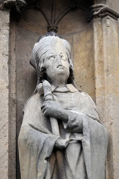 Saint Germain Statue Portal Saint Germain Auxerrois Church Paris France — Stock Photo, Image