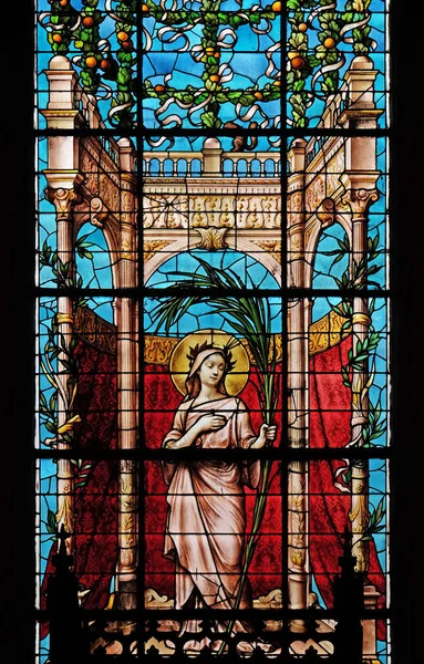 Witraże Saint Gervais Saint Protais Kościoła Paryż Francja — Zdjęcie stockowe