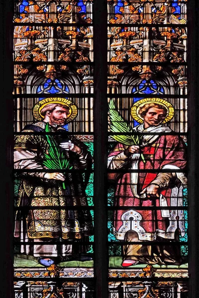 Saint Gervais Saint Protais Kirchenfenster Der Kirche Saint Gervais Und — Stockfoto