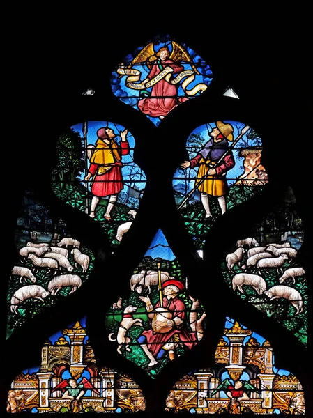 Gebrandschilderde Ramen Saint Gervais Saint Protais Kerk Paris Frankrijk — Stockfoto