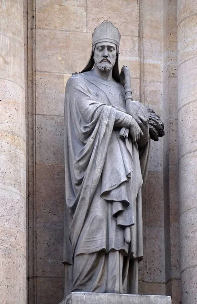 San Honorato Amiens Estatua Portal Iglesia San Roch París Francia — Foto de Stock