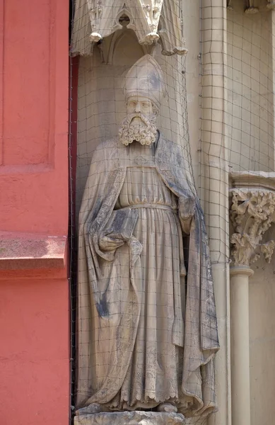 Estatua Santo Portal Marienkapelle Wurzburg Baviera Alemania —  Fotos de Stock