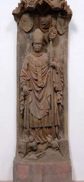 Sírja Püspök Johann Von Egloffstein Wurzburg Székesegyház Emlékmű Szentelt Szent — Stock Fotó