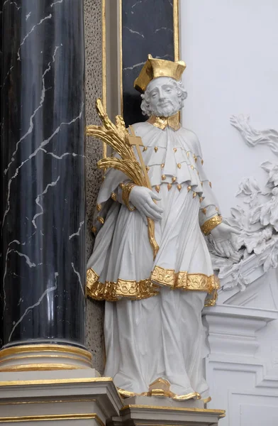 Estátua São João Nepomuk Altar Deans Catedral Wurzburg Dedicada São — Fotografia de Stock