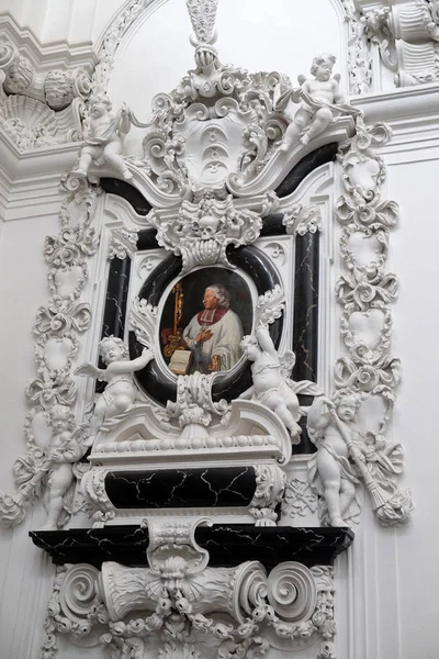 Stucco Epitafio Catedral Canon Georg Heinrich Von Stadion Wurzburg Catedral —  Fotos de Stock