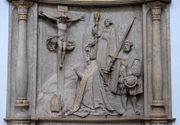 Epitaphe Évêque Konrad Von Thungen Dans Cathédrale Wurzburg Dédiée Saint — Photo