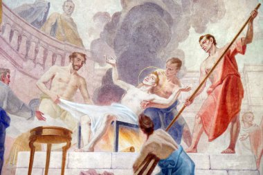 Saint Lawrence, Denkendorf, Almanya'da Saint Lawrence kilisenin tavan fresk şehit