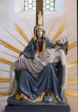 Acılarını Our Lady, heykel Saint Lawrence Kilisesi Denkendorf, Almanya