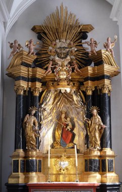 Madonna çocuk İsa, sunak Neumünster Collegiate Kilisesi Würzburg, Almanya ile