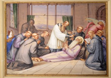 Hayat, Saint Martin Tours, fresk Unteressendorf, Almanya'da Saint Martin kilisede bir sahne