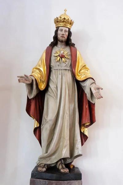 Sacred Heart Jesus Statue Saint Lawrence Church Denkendorf Germany — Stock Photo, Image
