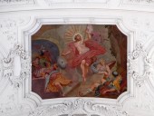 Картина, постер, плакат, фотообои "resurrection of christ ceiling fresco in neumunster collegiate church in wurzburg, germany", артикул 228701164