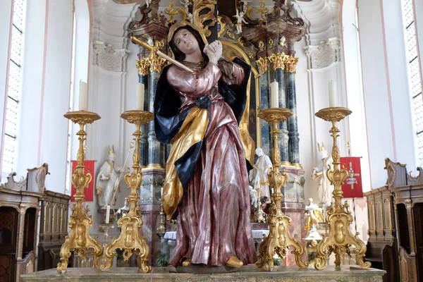 Onze Lieve Vrouw Van Smarten Standbeeld Kerk Saint Martin Unteressendorf — Stockfoto