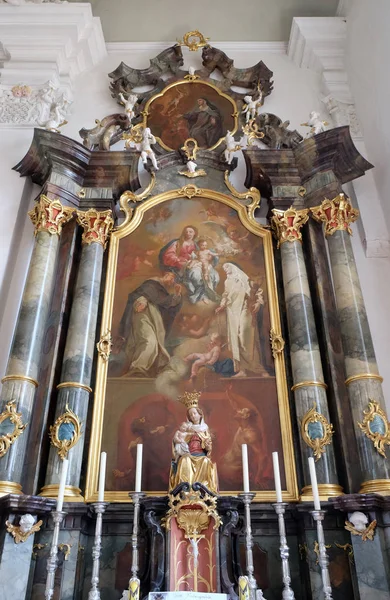 Ołtarz Różańca Świętego Kościele Saint Martin Unteressendorf Niemcy — Zdjęcie stockowe