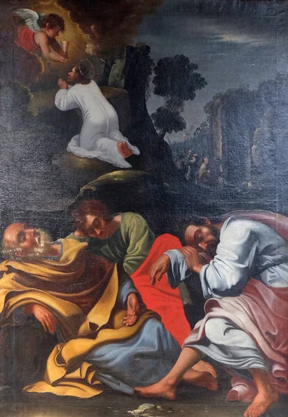 Agony Tuin Jezus Hof Van Getsemane Apostelen Slaap Schilderen Neumunster — Stockfoto