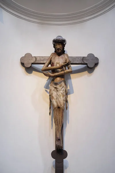Schmerzensmannkreuz Jezus Krzyżu Ramiona Skrzyżowanymi Jak Gest Uścisku Kolegiacie Neumünster — Zdjęcie stockowe