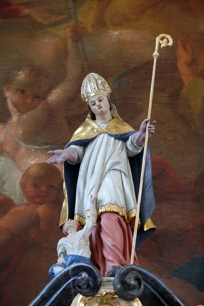 Statua San Martino Tours Sull Altare San Giuseppe Nella Chiesa — Foto Stock