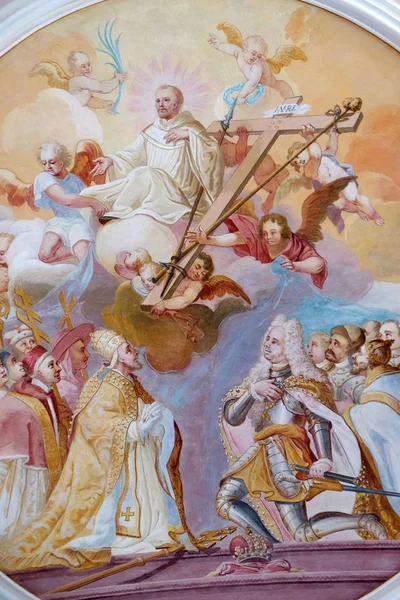 Suficie Freski Scenami Życia Świętego Bernarda Clairvaux Przez Adam Remele — Zdjęcie stockowe