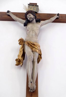 İsa Çarmıhta, Maria im Grunen Tal hac kilisede Retzbach içinde Bavyera bölge ile Main-Spessart, Almanya