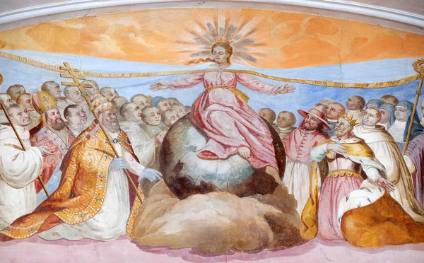 Vergine Maria Affresco Johann Adam Remele Bernard Hall Abbazia Cistercense — Foto Stock