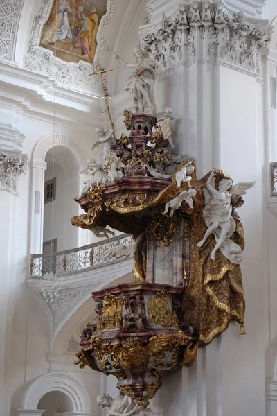 Púlpito Basílica San Martín Oswald Weingarten Alemania — Foto de Stock